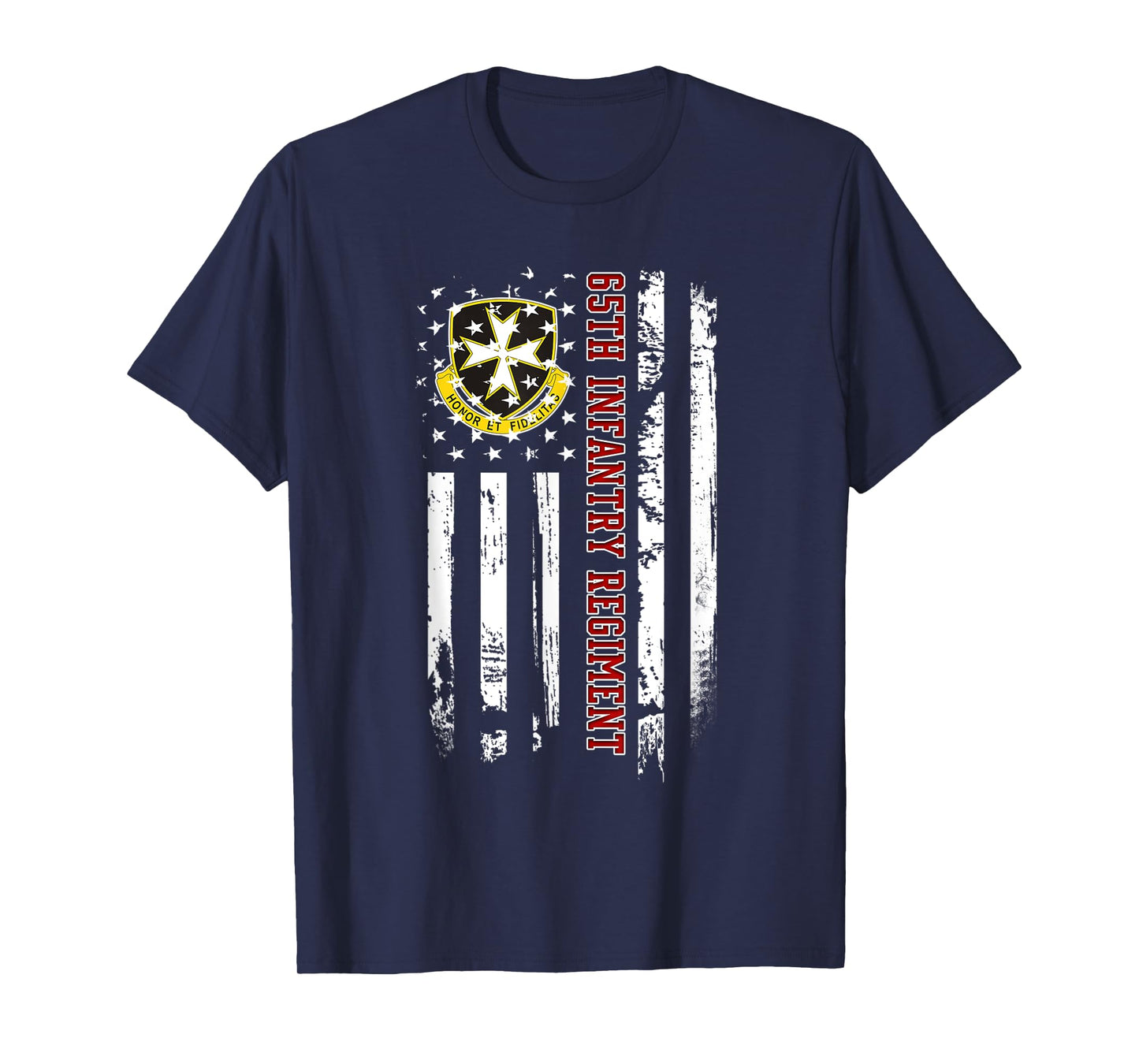 65th Infantry Regiment Veteran USA Flag Veterans Day Xmas T-Shirt