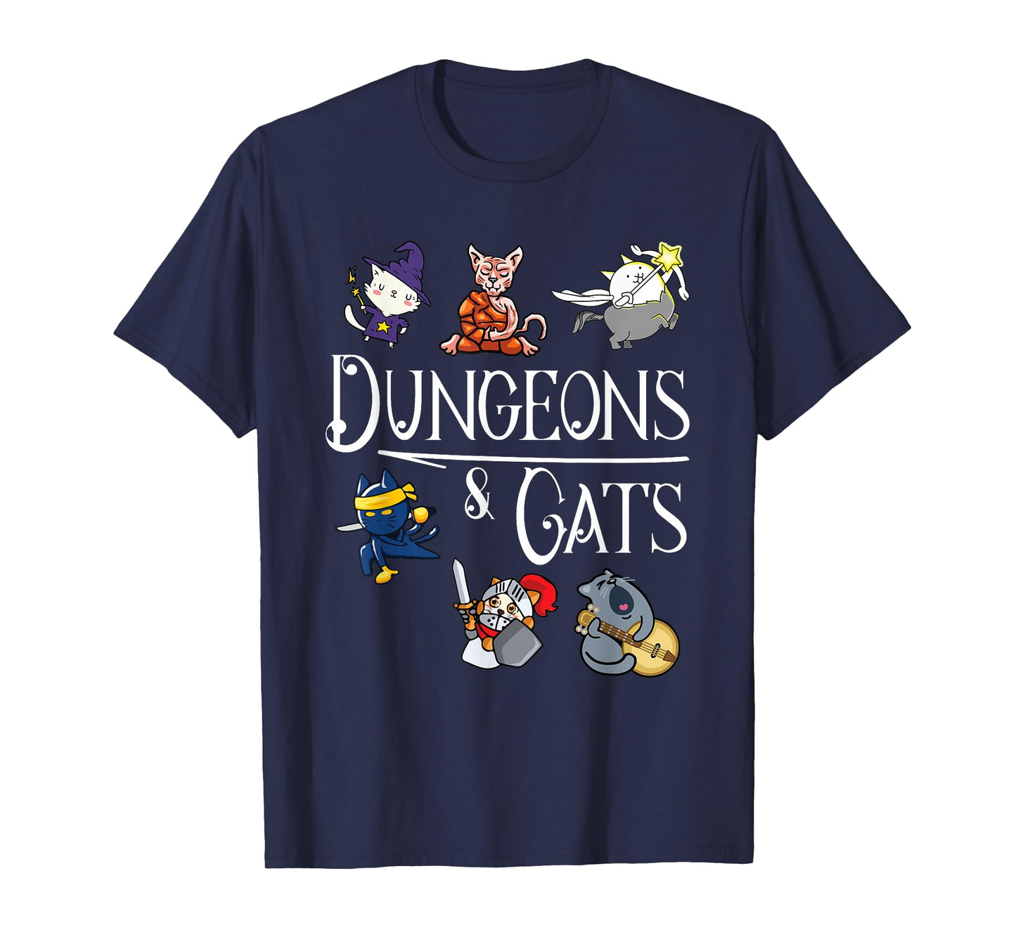 Dungeons and Cats Funny Dragon Cat Kitten Lover Kitty Gift T-Shirt Small