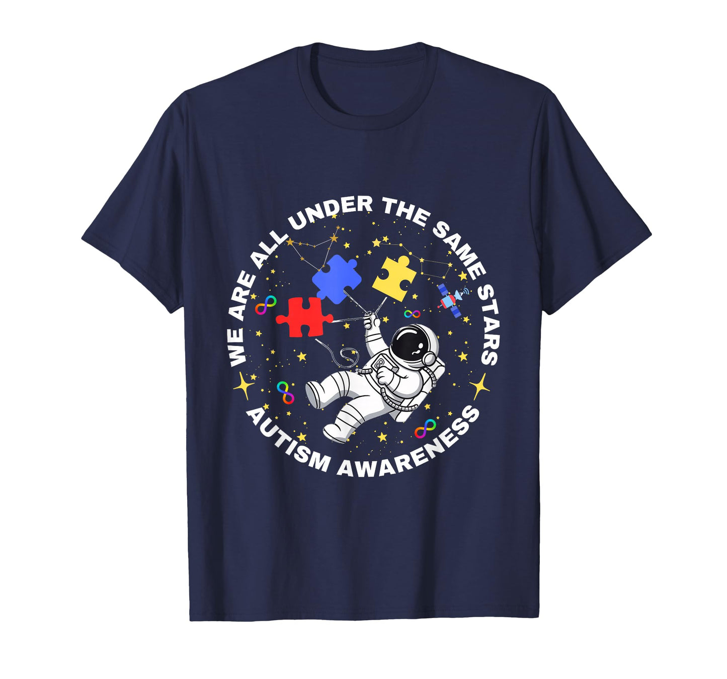 Autism We are All Under The Same Stars Space Astronaut T-Shirt