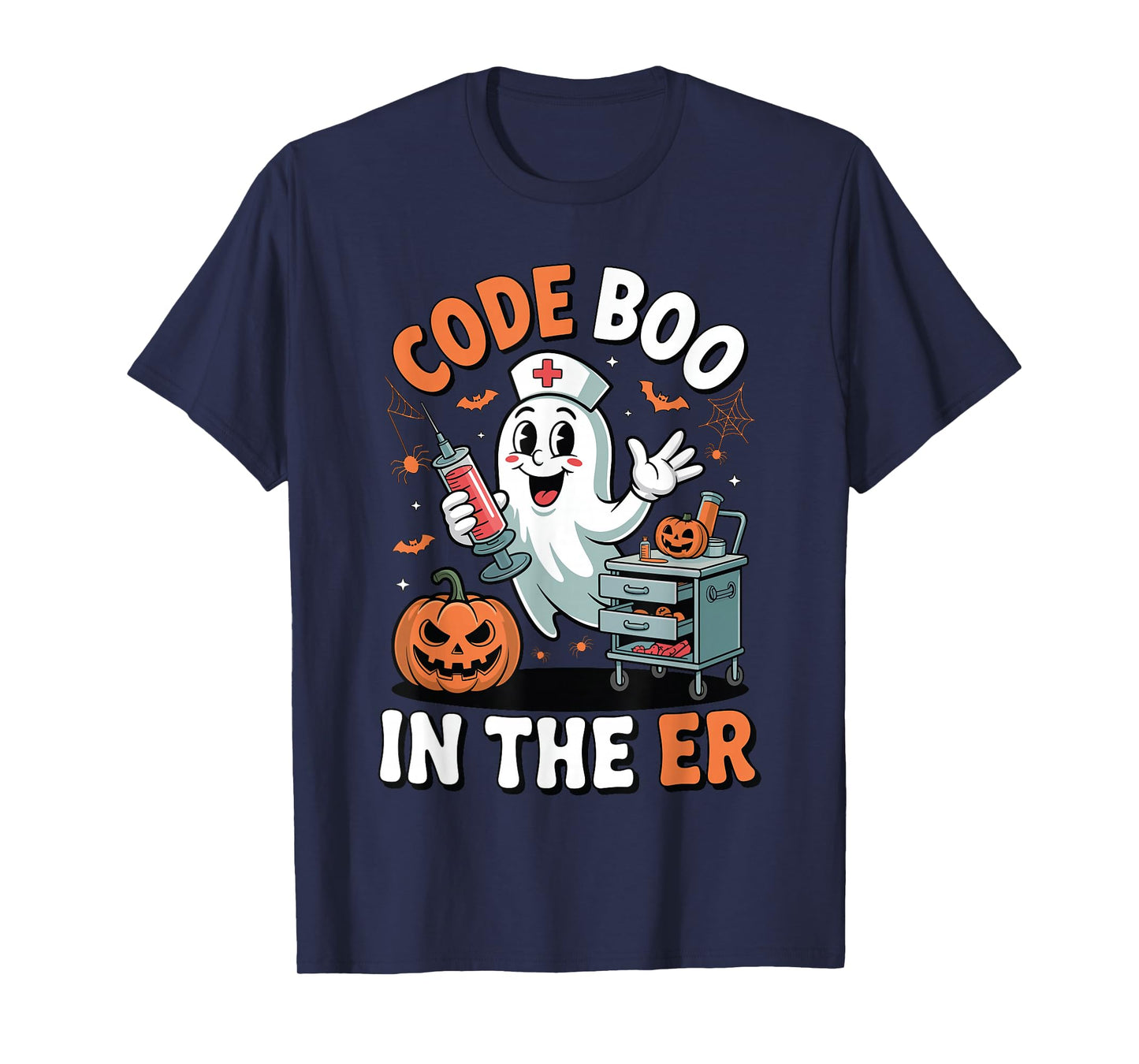 Code Boo in The ER Funny Medical Halloween ER Nurse T-Shirt