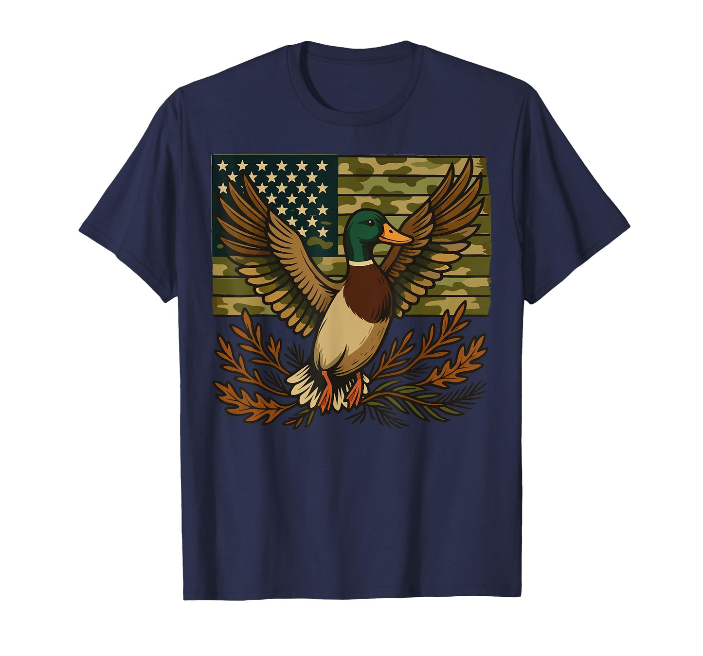 Duck American Flag Duck Hunting T-Shirt