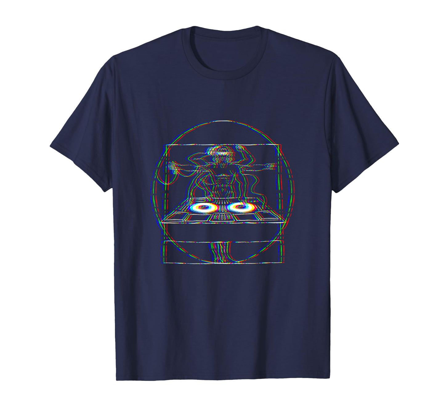 Vitruvian Dj House Music Optical Illusion EDM Rave Trippy T-Shirt