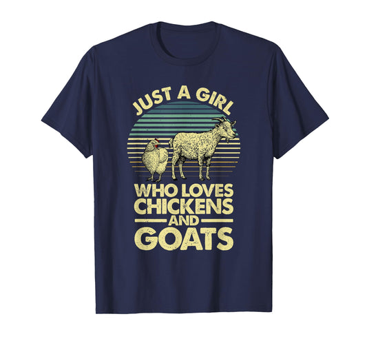 Cool Chicken Goat For Women Girls Chicken Farmer Goat Lovers T-Shirt
