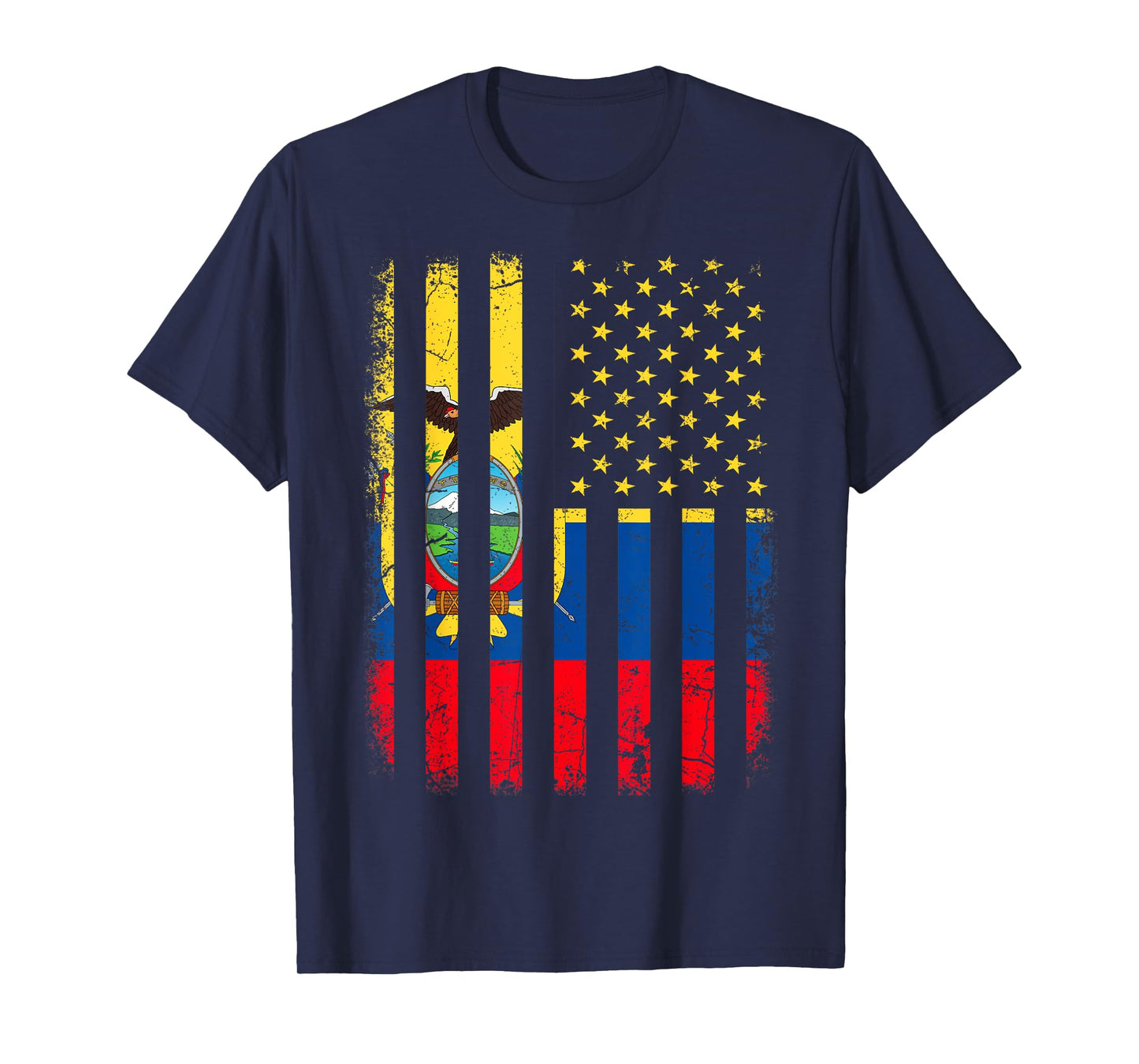 Ecuadorian American Flag Ecuadorian Roots Ecuador America T-Shirt