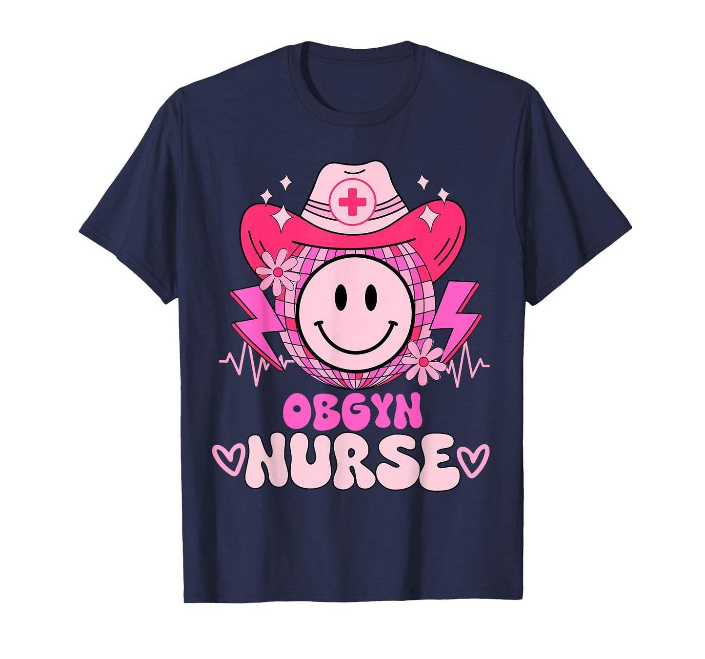 Cute medical retro stethoscope RN country OBGYN nurse T-Shirt