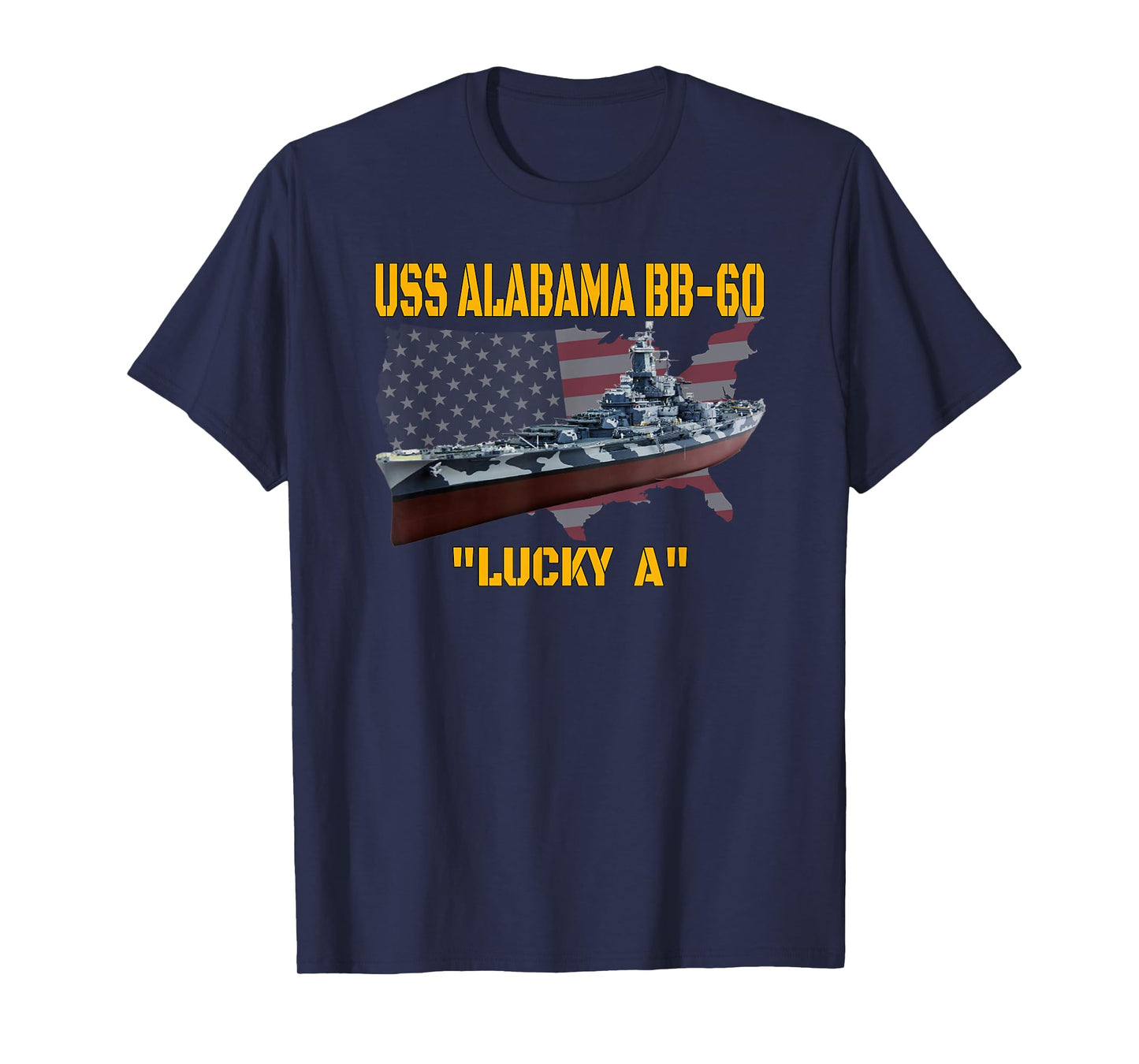 WW2 American Warship & USS Alabama BB-60 Battleship Veterans T-Shirt