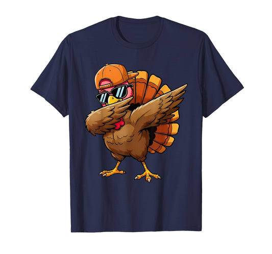Funny Dabbing Turkey Thanksgiving for Boys, Kids & Toddlers T-Shirt