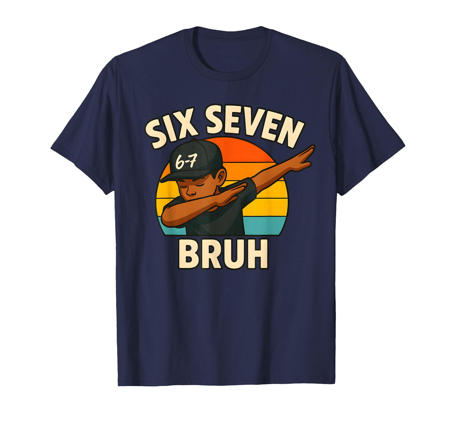 67 Bruh Dabbing Black Boy Funny Six Seven Meme Kids 6-7 T-Shirt