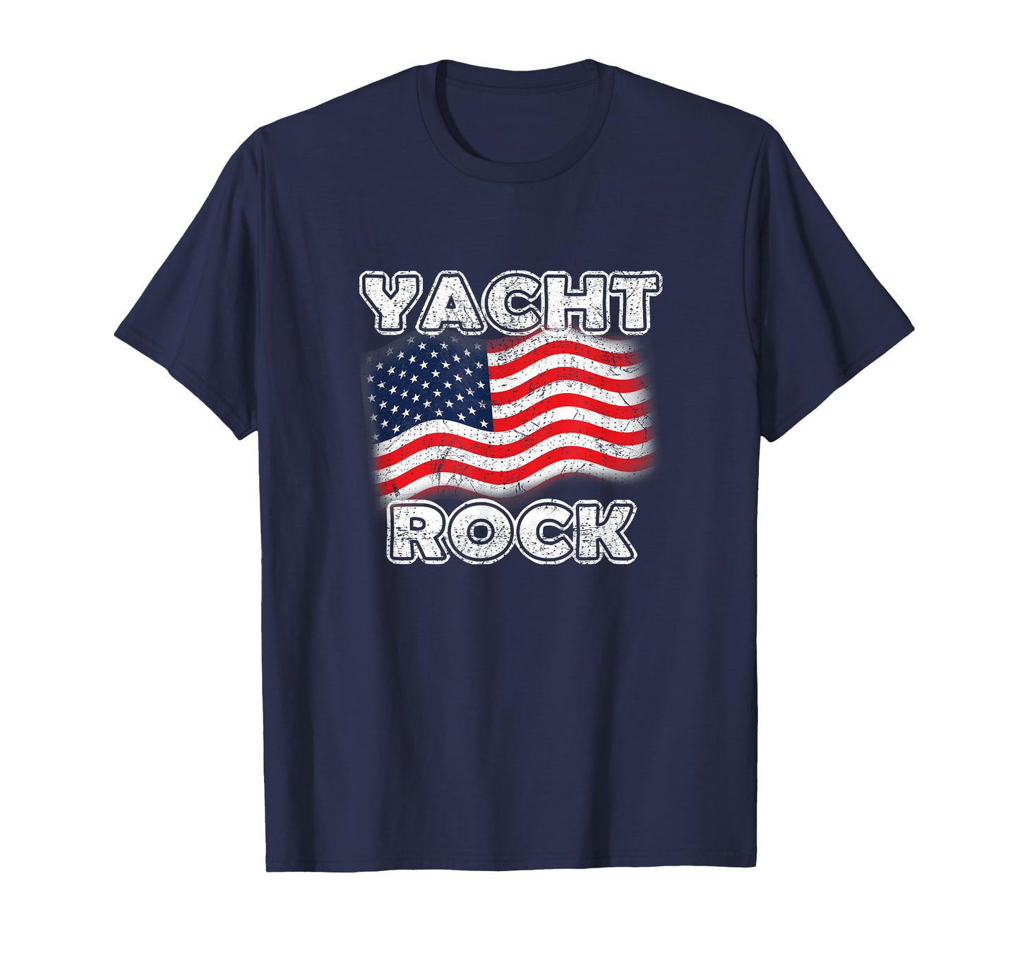 Yacht Rock American Flag Fun July 4th Maritime Vintage Style Women Men T-Shirt