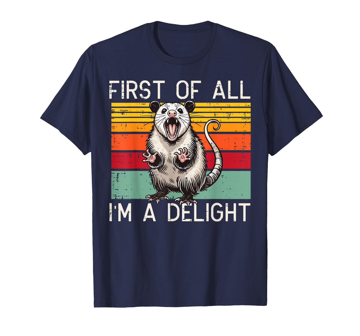 Possum Im A Delight Retro Opossum Trash Cat Kids Men Women T-Shirt
