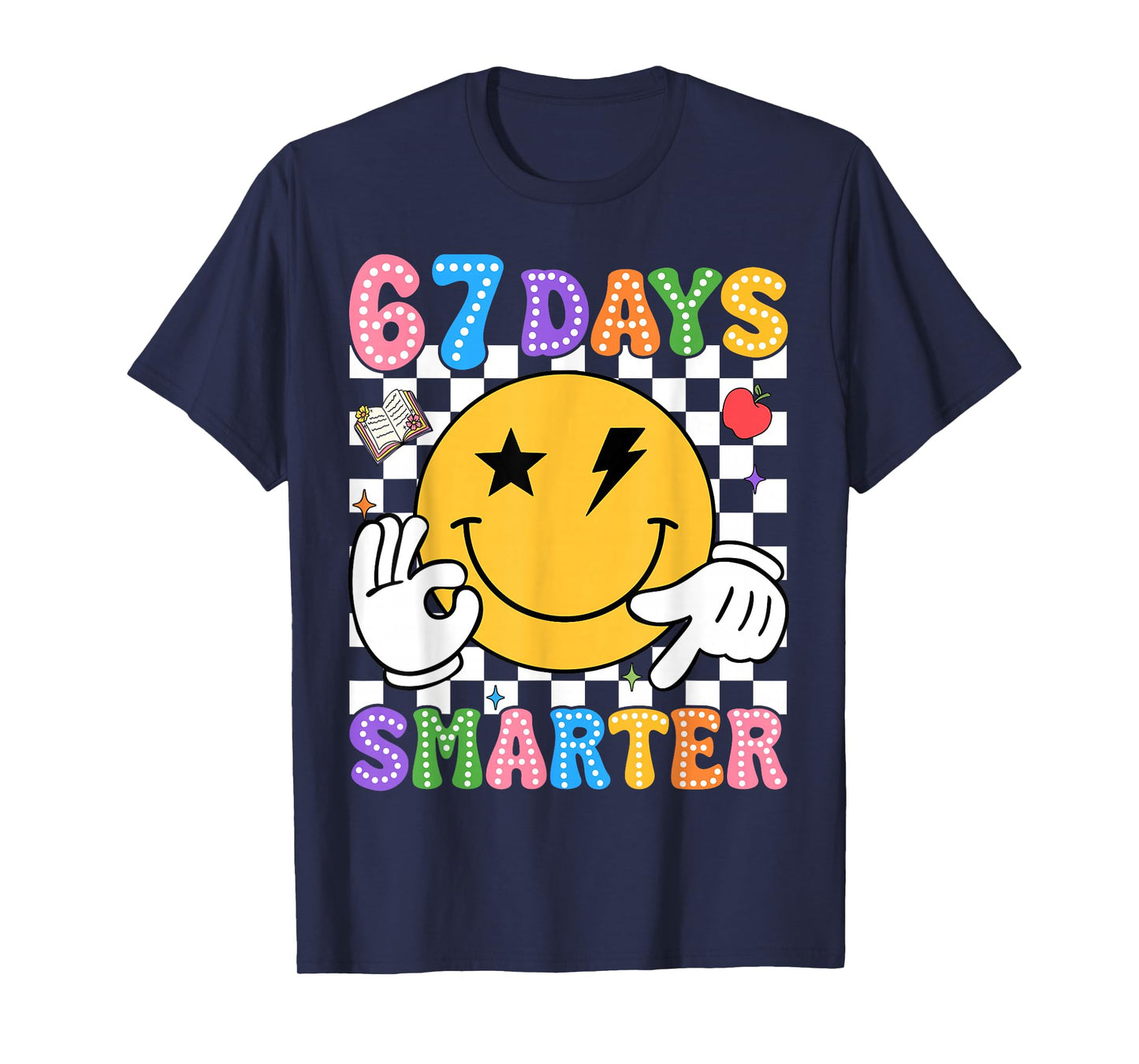 Groovy 67th Day of School Shirt 67 Days Smarter Teacher Kids T-Shirt