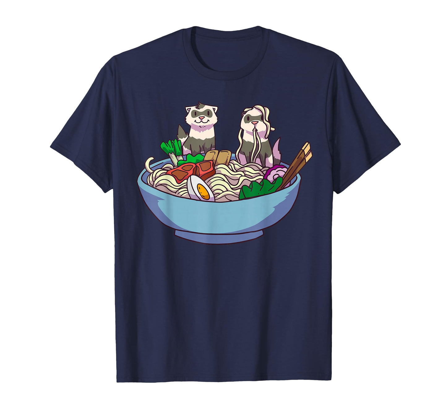 Ferret Ramen Noodles Anime Kawaii Japanese Otaku Gift T-Shirt Small
