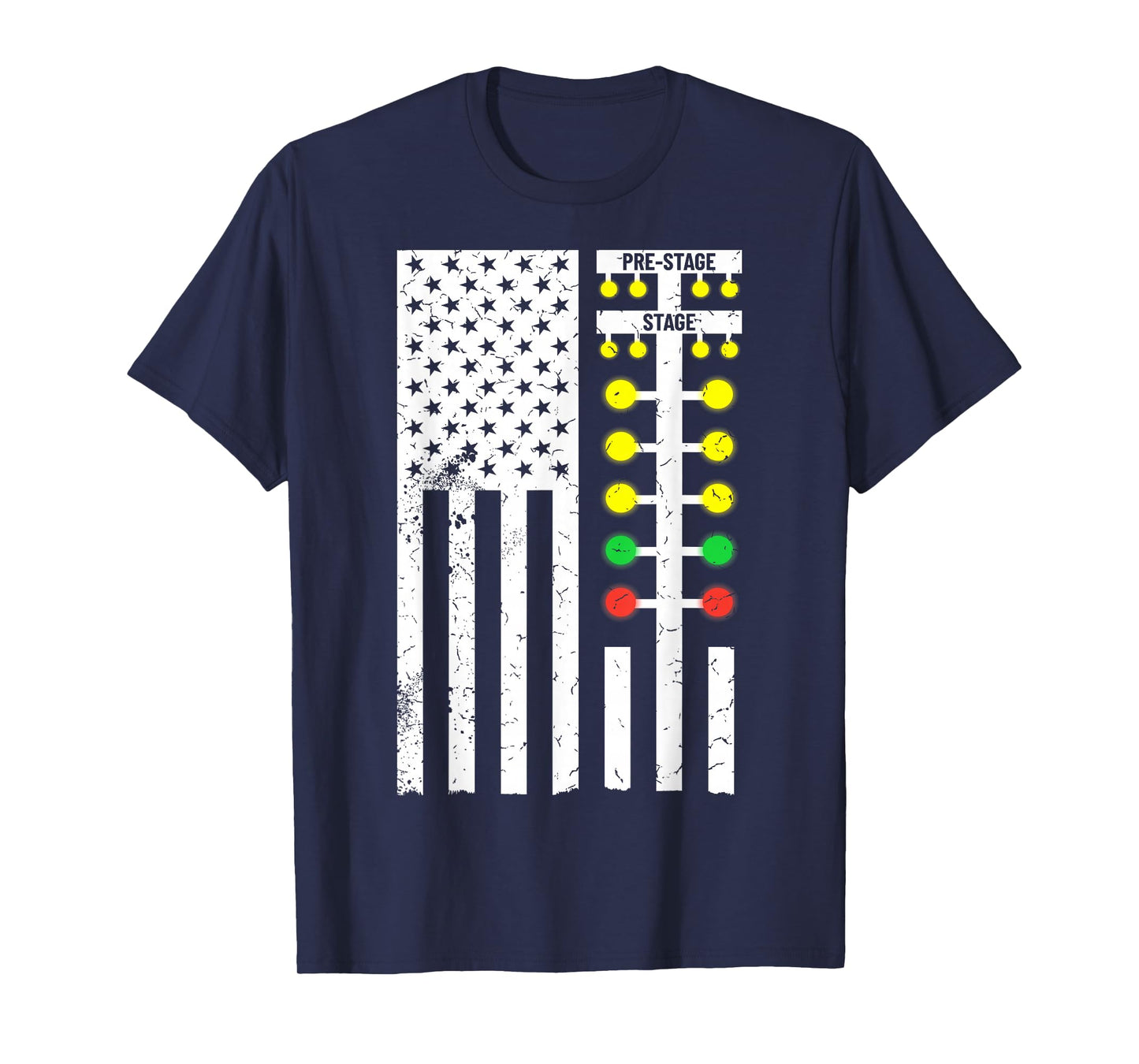 Drag Racing Flag American Drag Race Track Strip Light Tree T-Shirt