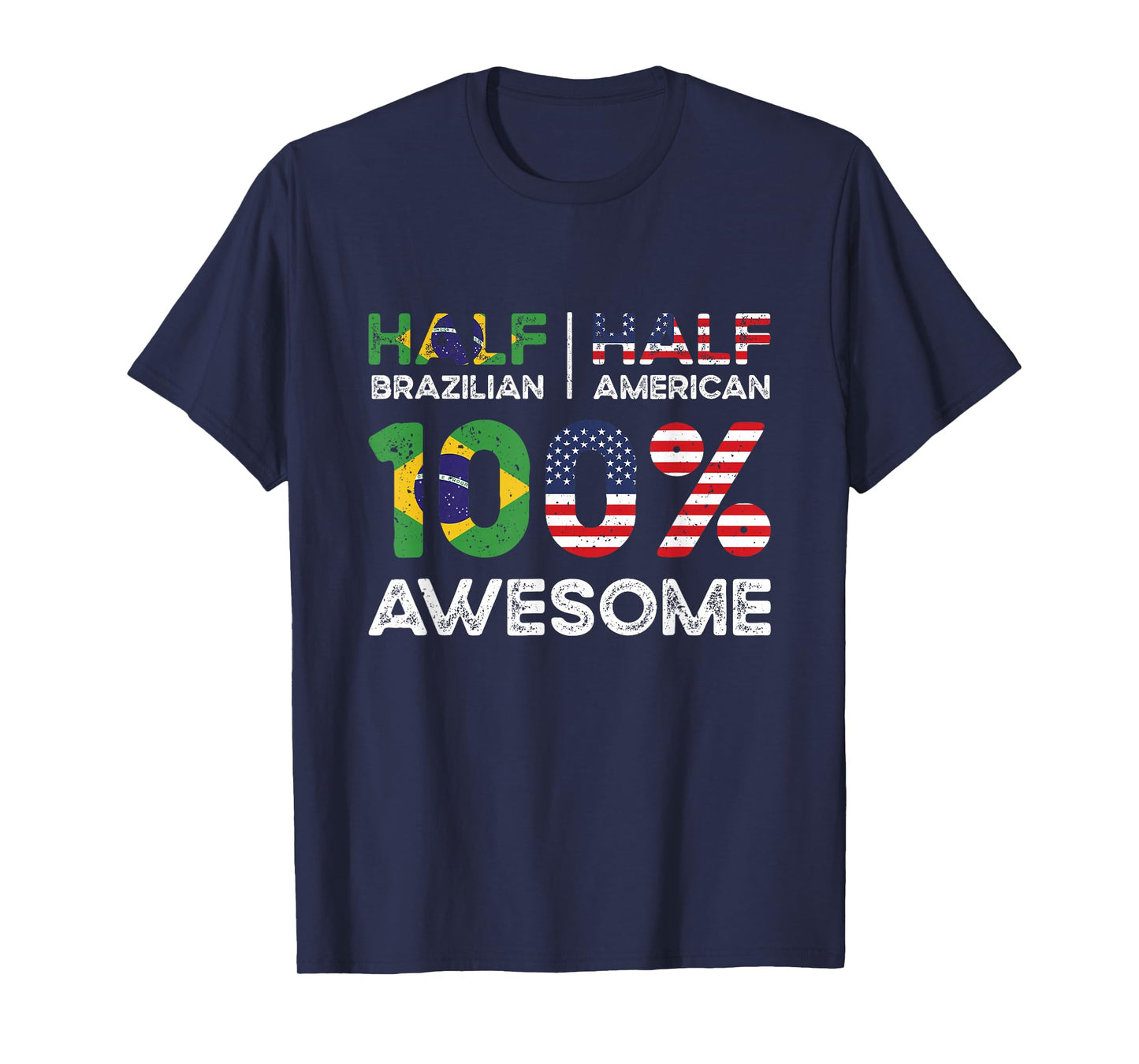 Brazilian American Patriot USA Grown Brazil US Flag T-Shirt