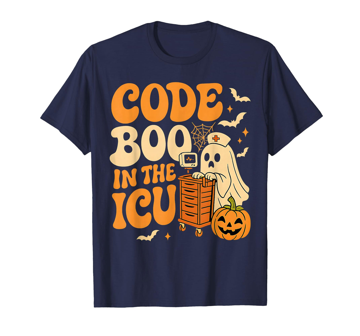 Code Boo in The ICU Nurse Halloween Costume Ghost Nursing T-Shirt