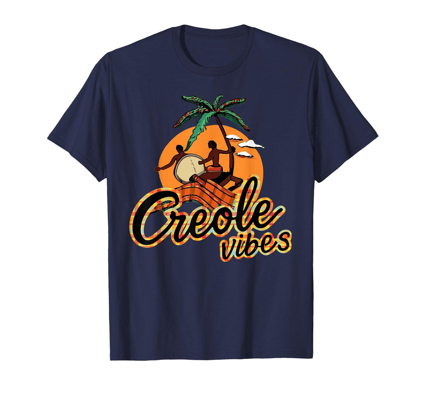Saint Lucia Creole Day, Jounen Kweyol Plaid Drums Women's T-Shirt