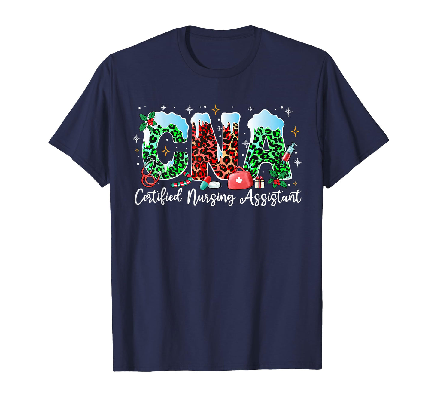 CNA Christmas Certified Nursing Assistant Xmas Holiday T-Shirt