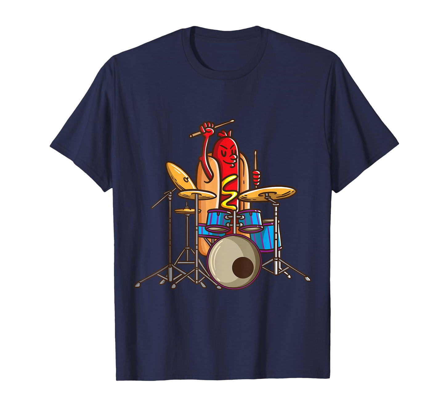 Hotdog Drummer Shirt Drum and Bass Percussionist Music Shirt T-Shirt
