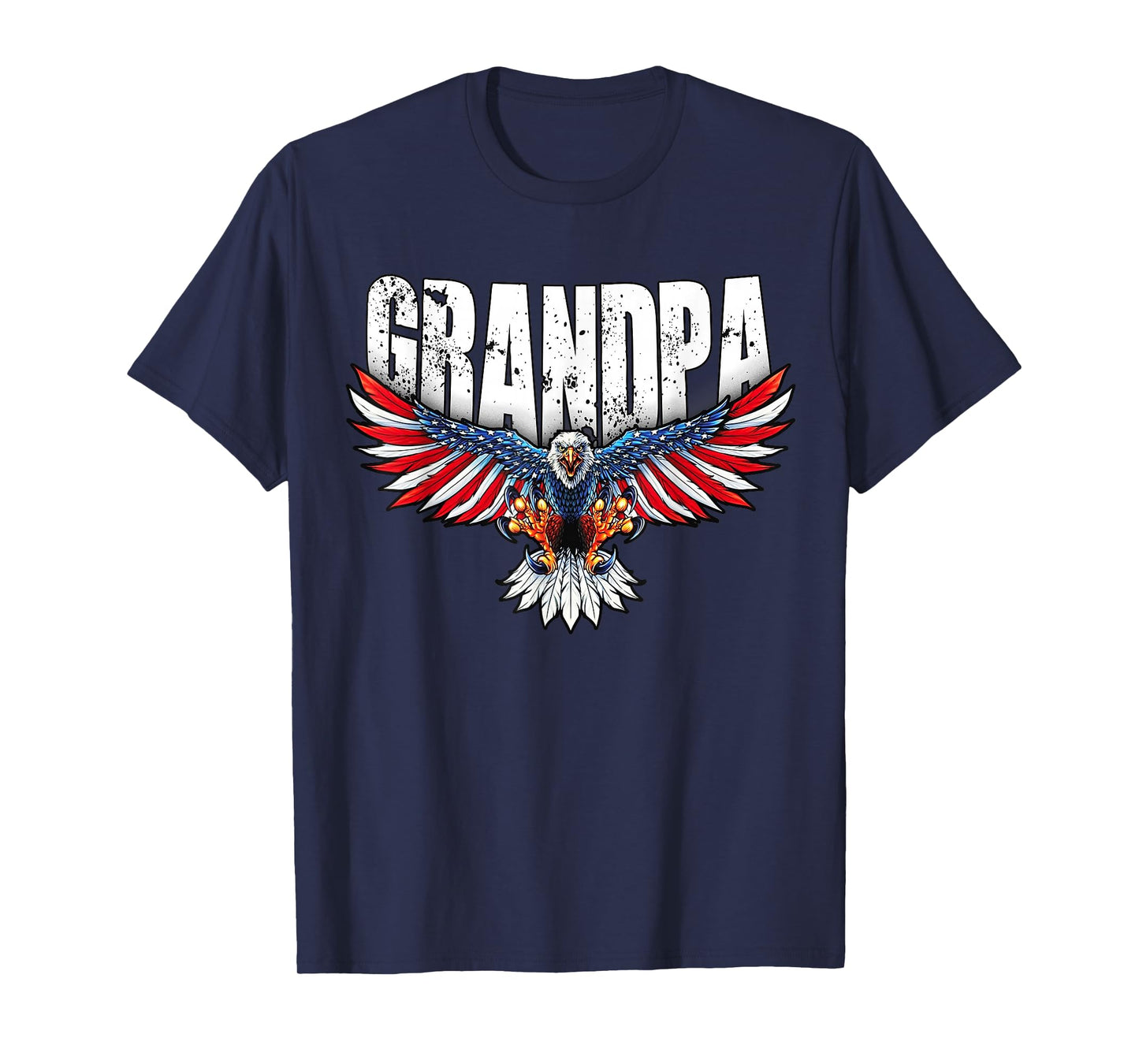 Grandpa Vintage USA Flag Bald Eagle Patriotic 4th of July T-Shirt