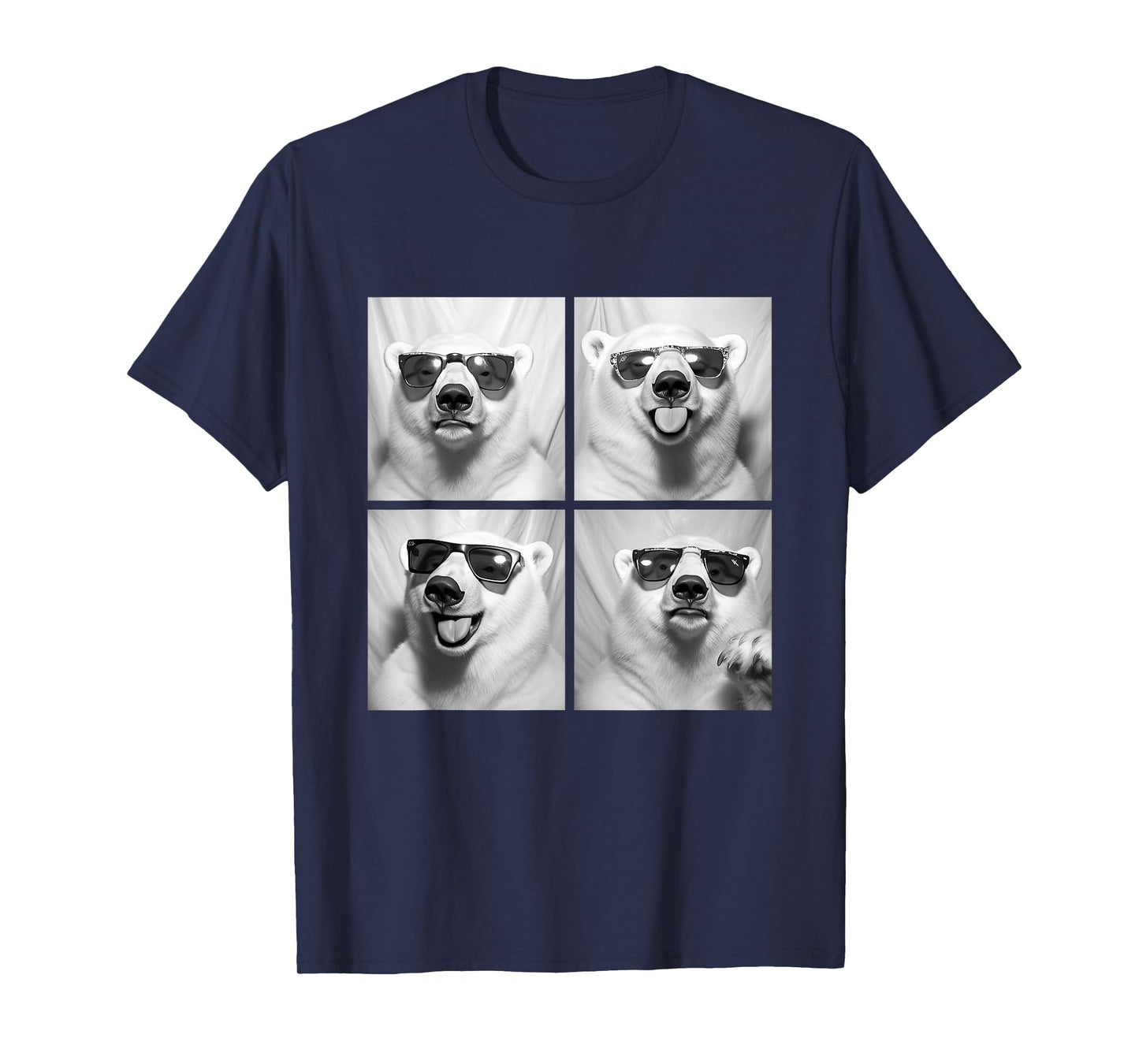 Funny Polar Bears with Sunglasses Cool Ice Bears Humor Meme T-Shirt