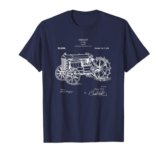 Classic Vintage Patent 1919 Farm Tractor Gift T-Shirt