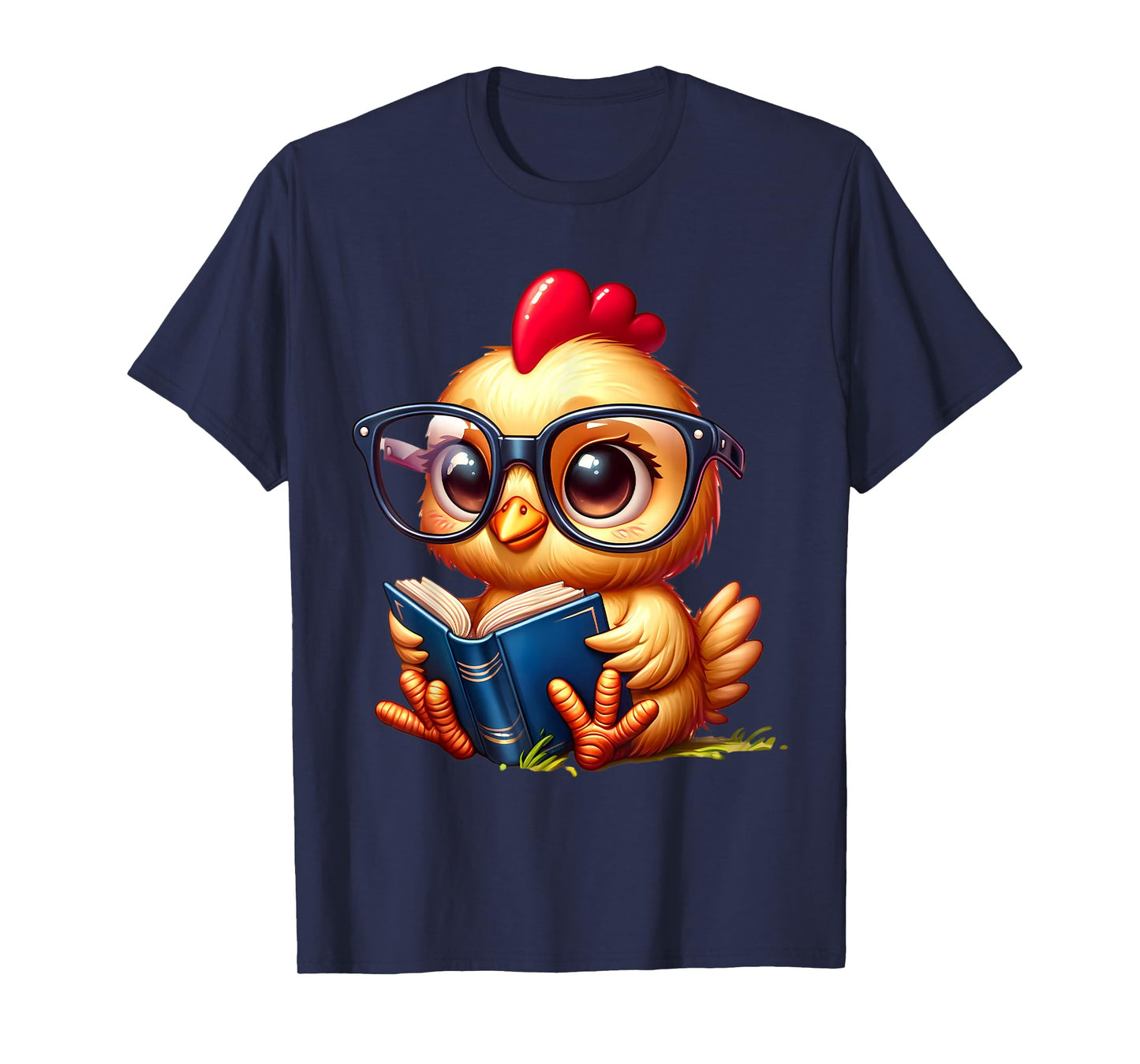 Chicken Reading a Book Farm Animal Chick T-Shirt