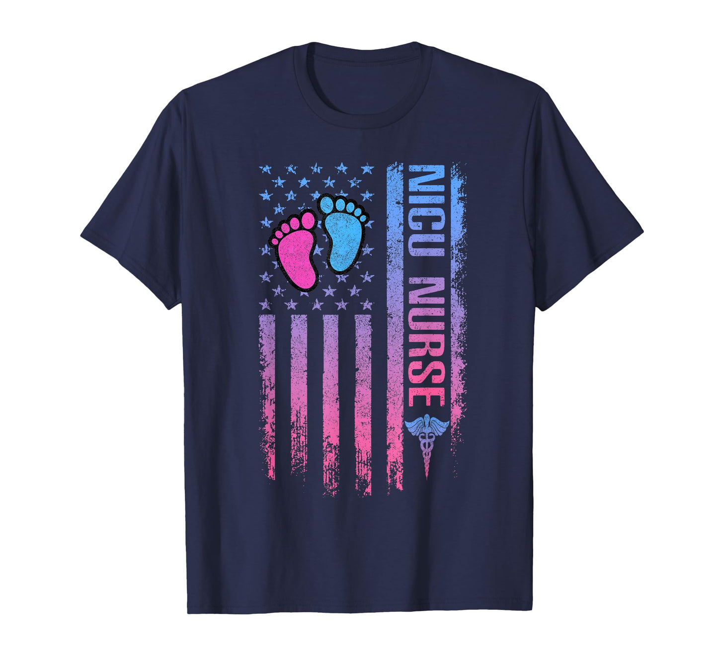 Cute American Flag - Patreotic NICU Nurse T-Shirt