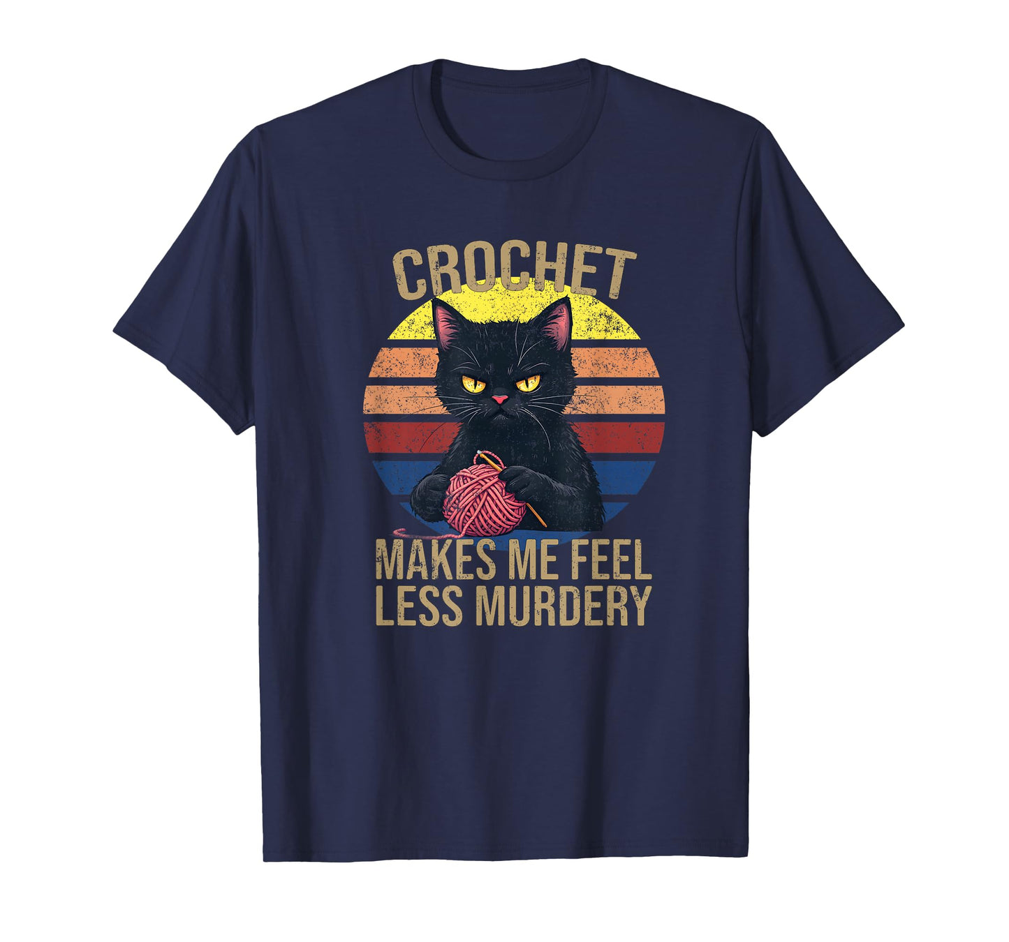 Crochet Mom Makes Me Feel Less Murdery Vintage Funny T-Shirt