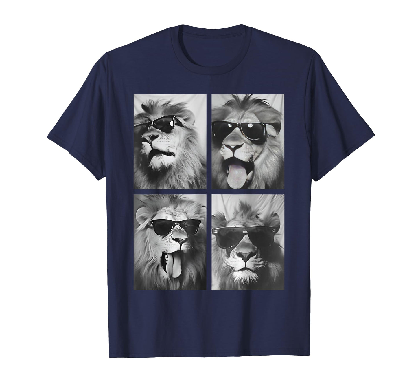 Cute Lions with Sunglasses Cool Lion Animals Photo Booth T-Shirt