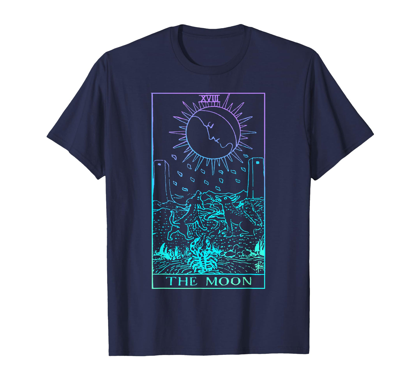 The Moon Tarot Card Rider Waite Witchy T-Shirt