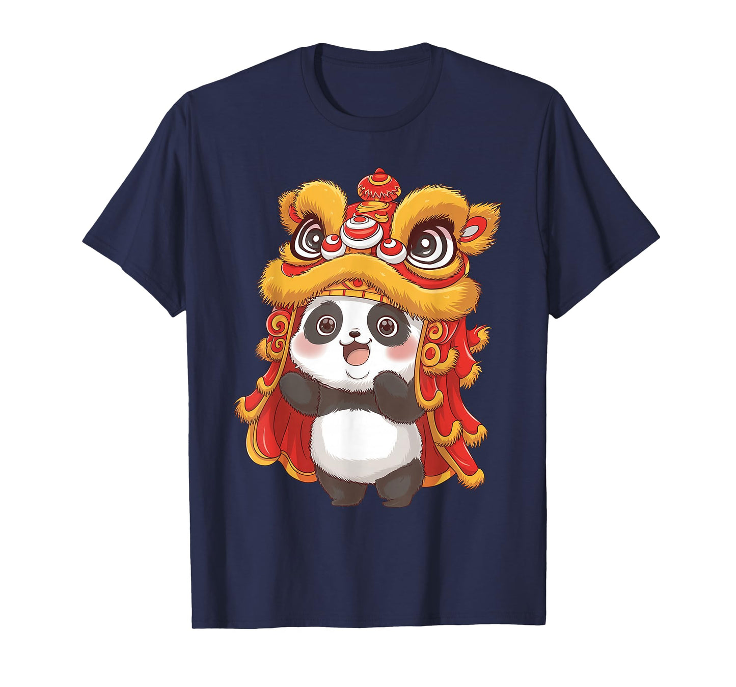 Chinese Lunar New Year Lion Dance Cute Panda China Culture T-Shirt