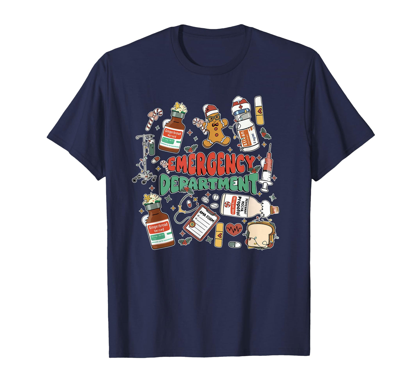 Christmas Emergency Room ER RN Nurse Department Healthcare T-Shirt
