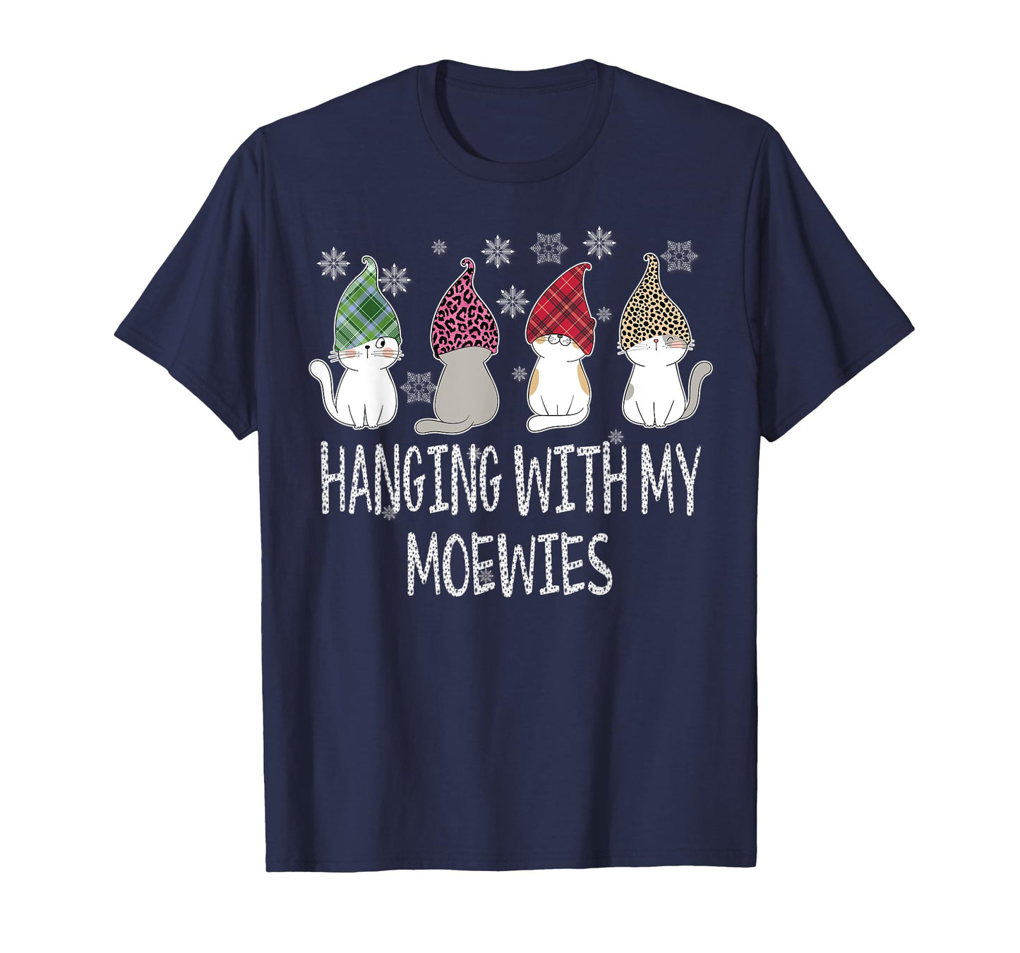 Hanging With My Gnomies Funny cats garden Gnome Christmas T-Shirt