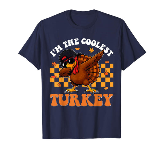Coolest Turkey Dabbing Thanksgiving for Boys Kids Toddlers T-Shirt