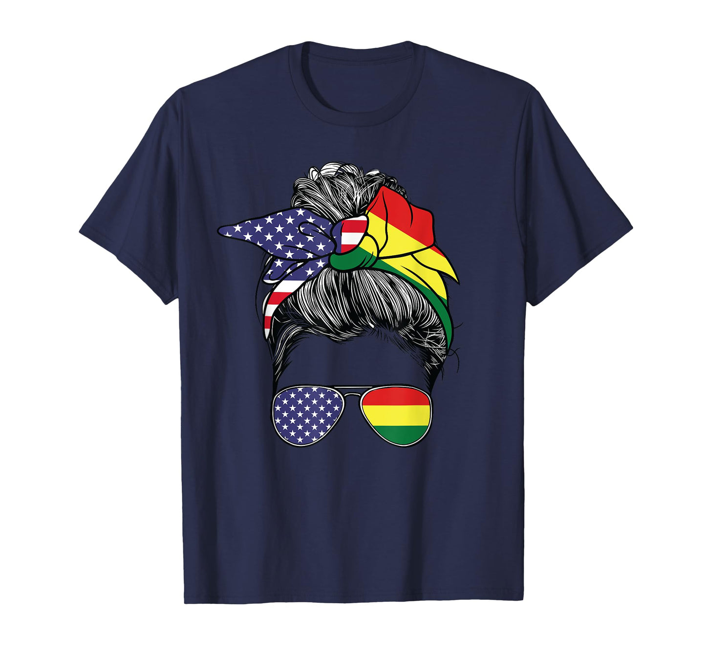 Bolivian Women Girl USA Heritage American Bolivia Flag T-Shirt
