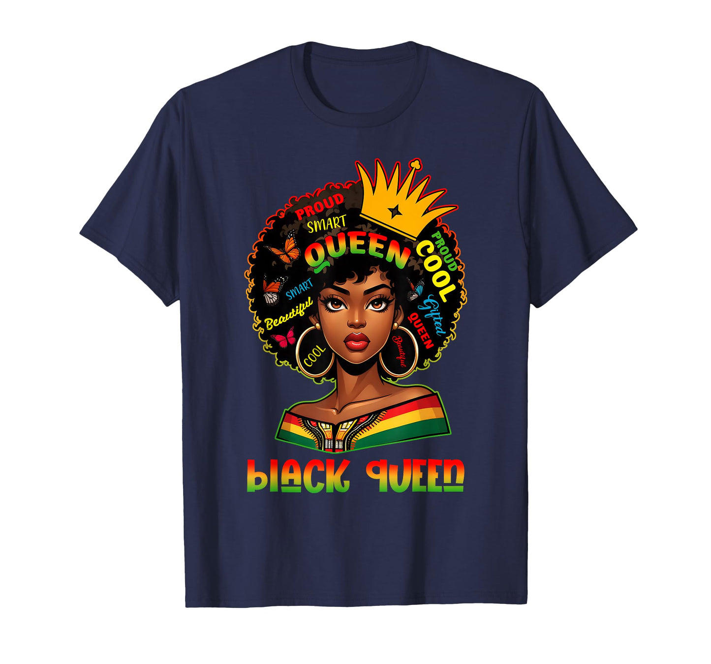 I Am Black History Month Women Girls Afro Black Queen T-Shirt
