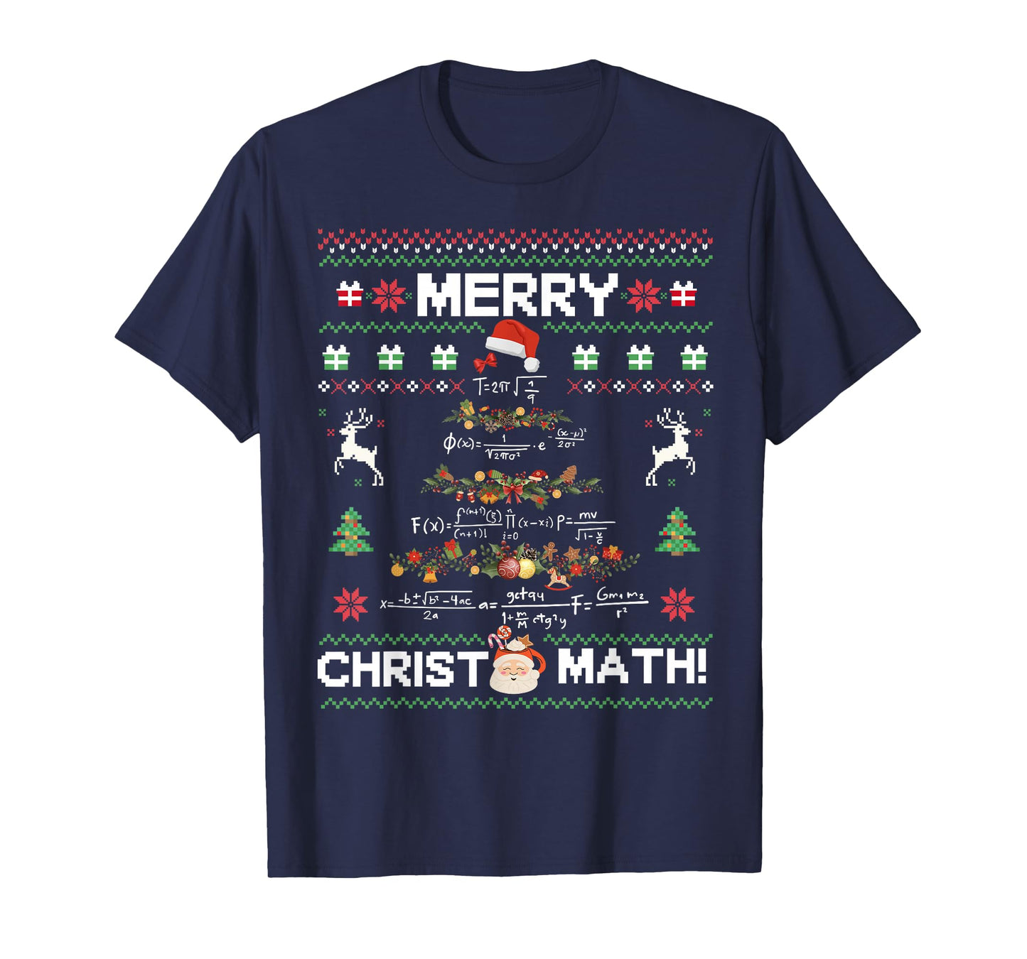 Merry Christmath Funny Christmas Math Tree Student Teacher T-Shirt