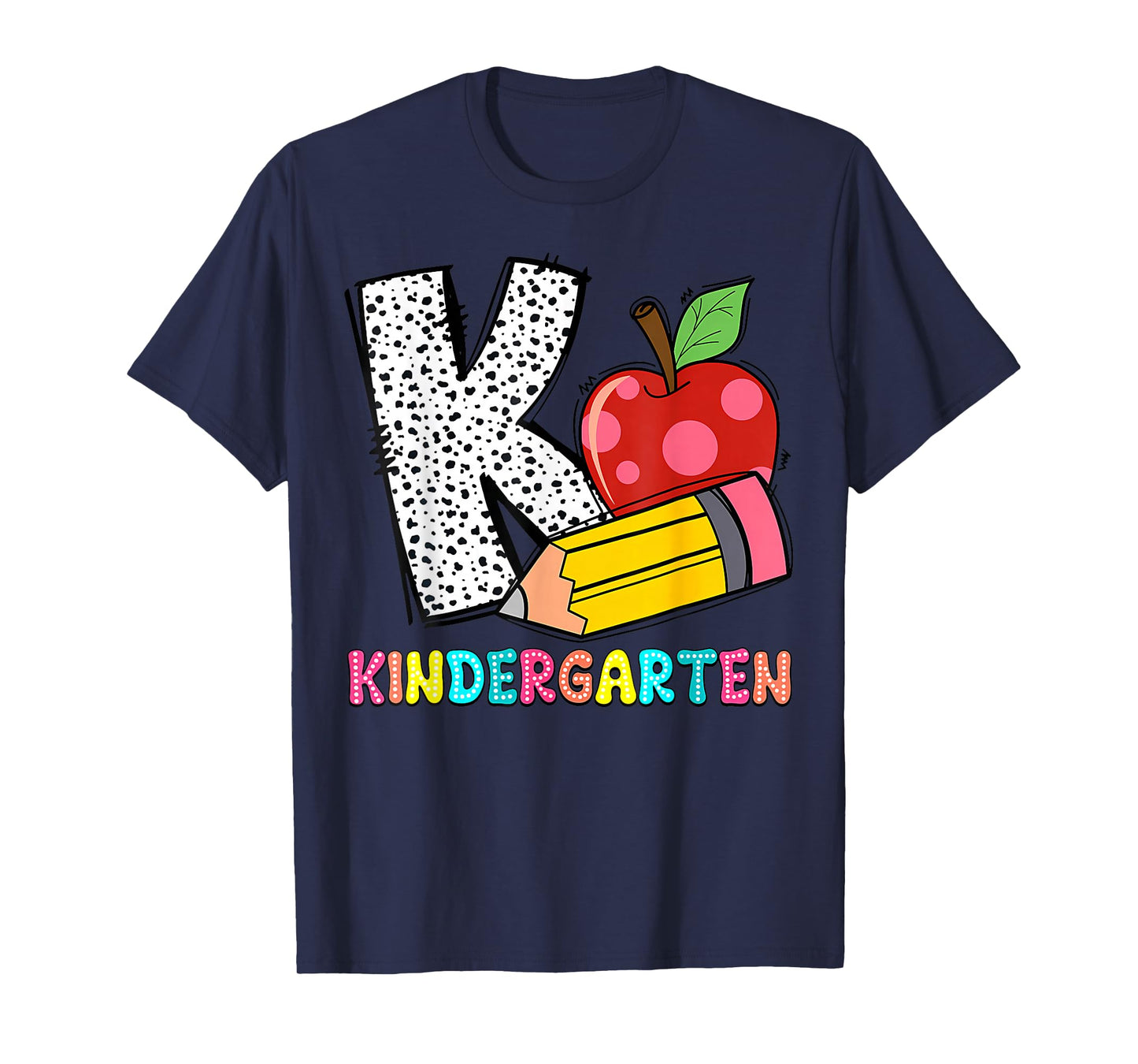 K is for Kindergarten Teacher Pencil Apple Back to School T-Shirt