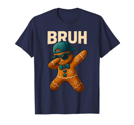 Dabbing Gingerbread Bruh Christmas Dab Teen Boys Toddler Kid T-Shirt