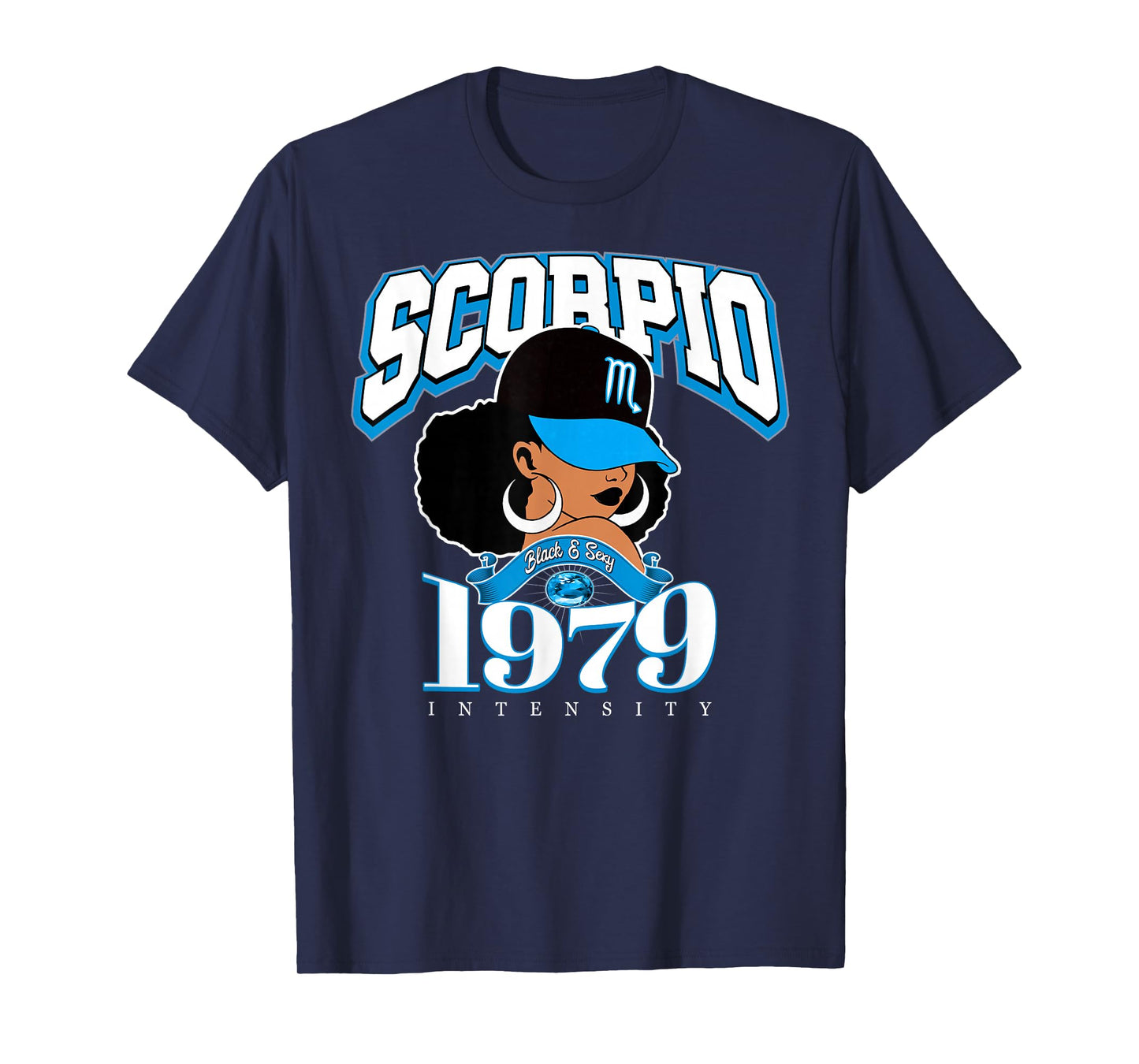 Scorpio 1979 Afro Queen Zodiac Birthday Gifts T-Shirt