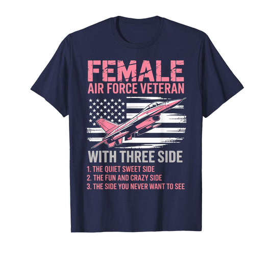 Female Air Force American Patriotic Fighter Pilot Veteran T-Shirt