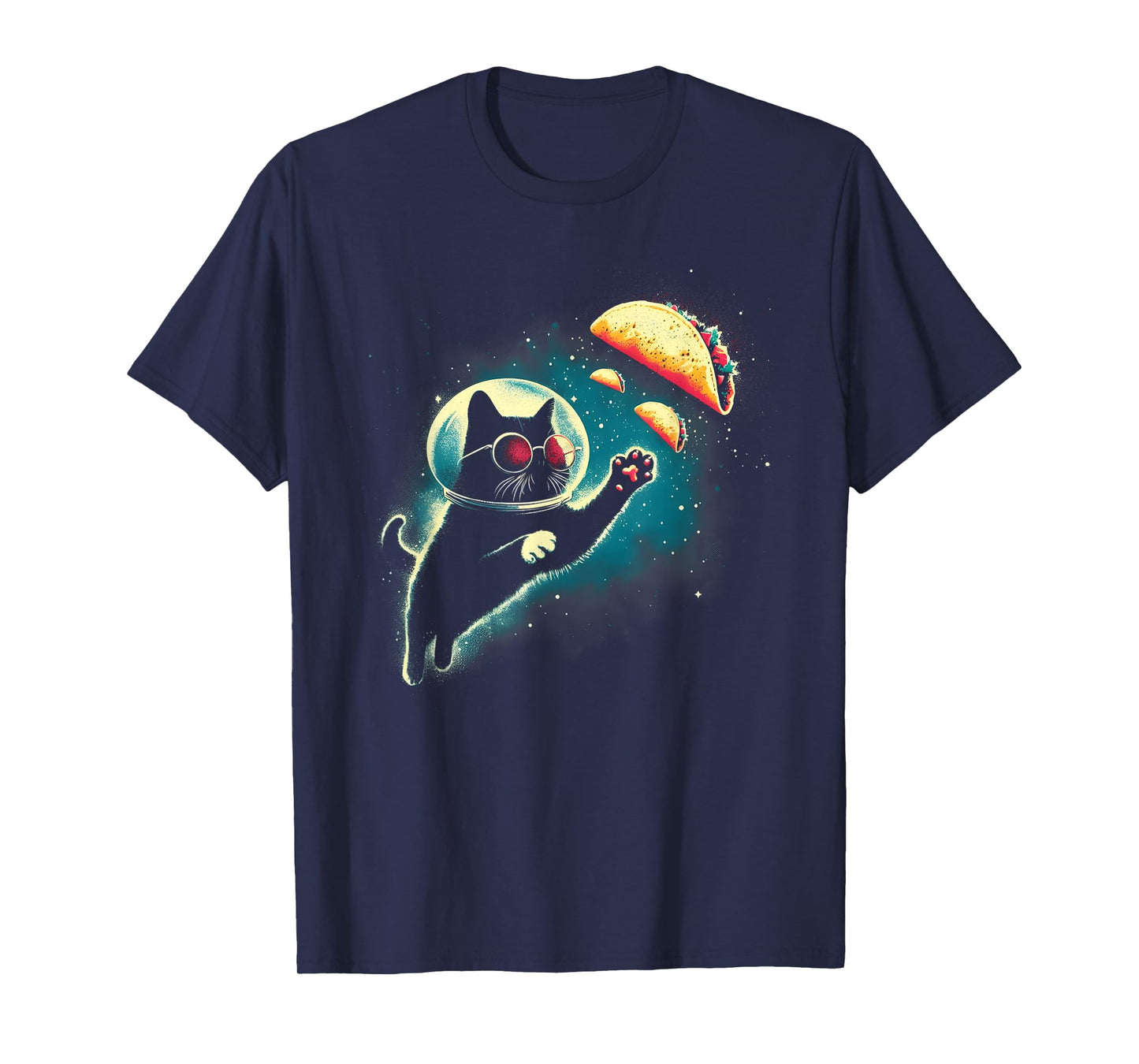 Cat In Space Grabs Tacos - Funny Kitten Space Taco Lover T-Shirt