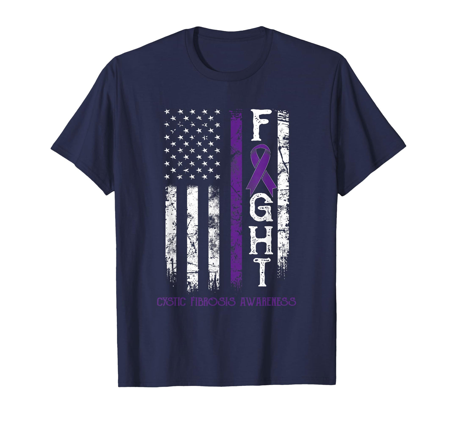 Cystic Fibrosis Warrior US Flag T-Shirt