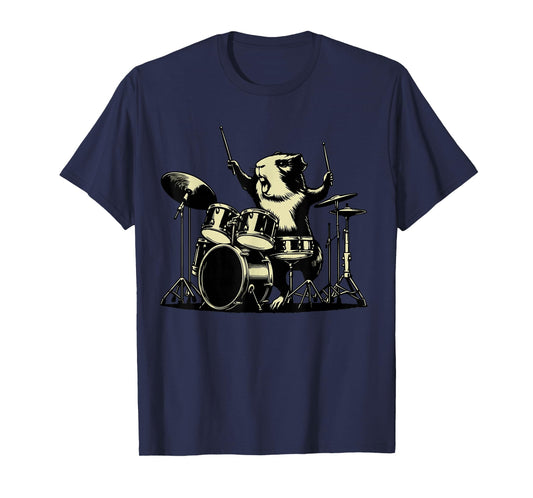 Guinea Pig Drummer Rock Drummer Guinea Pig Playing Drums T-Shirt