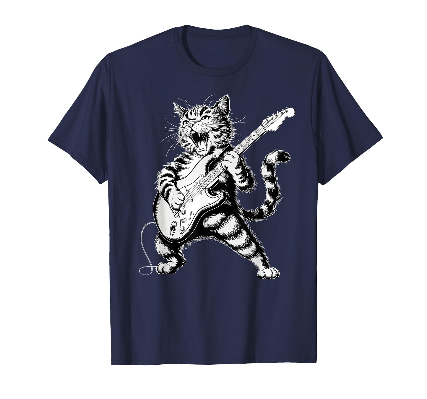 Cat Playing Guitar Guitarist Rock & Roll Music Life Funny T-Shirt