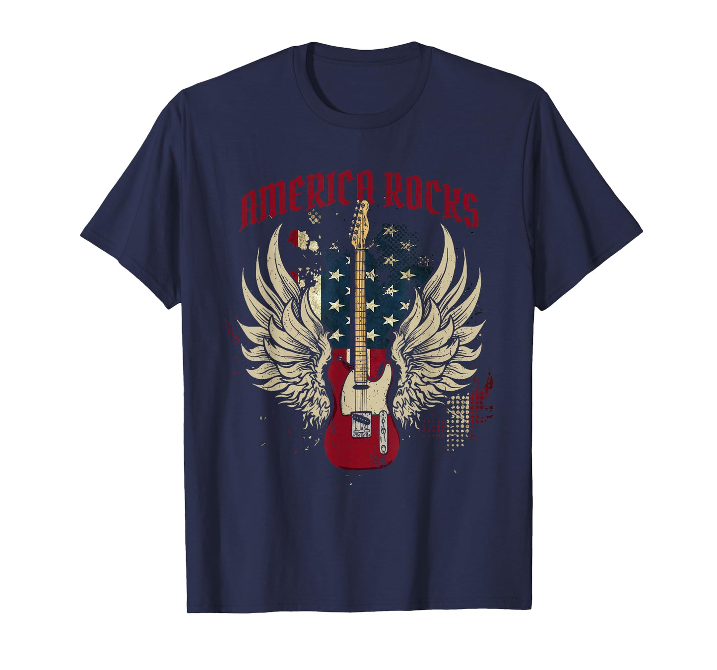 American Flag 4th Of July Guitar T-Shirt
