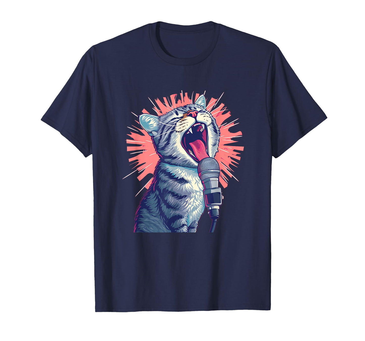 Funny singing cat for karaoke party lovers and animals T-Shirt