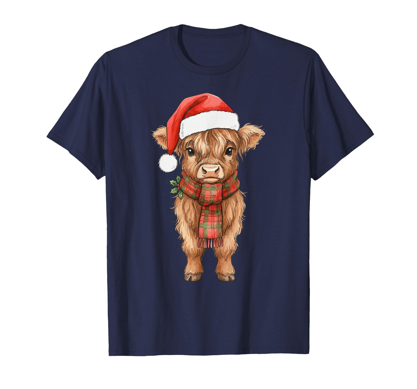 Cute Christmas Highland Cow T-Shirt