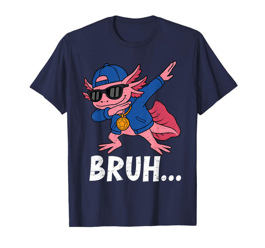 Funny Dabbing Axolotl Bruh Bro Dab Meme Humor Men Teens Boys T-Shirt