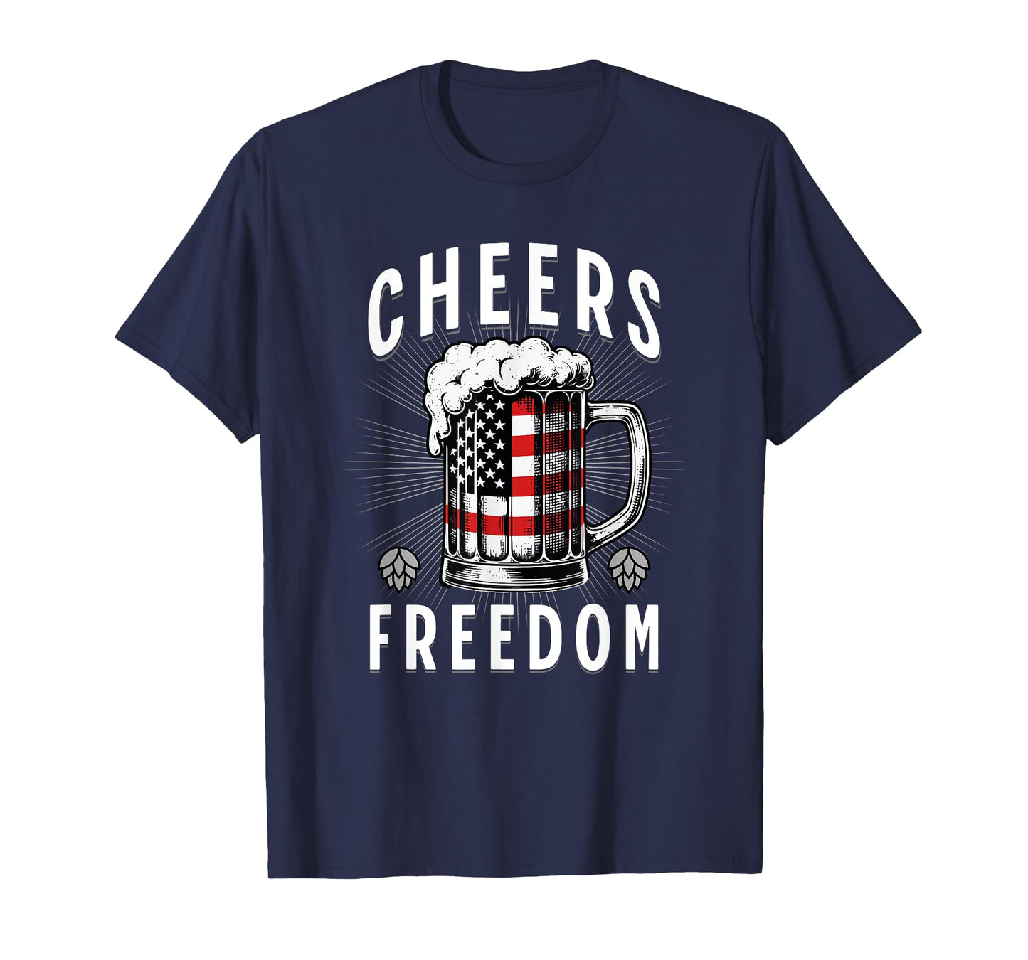 4th of July Beer Drinking American Flag Pride Merica USA T-Shirt for Women Men